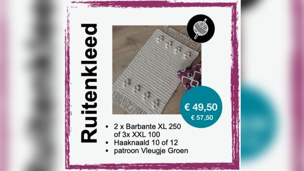 Vloerkleed Ruit met Barbante XL gehaakt