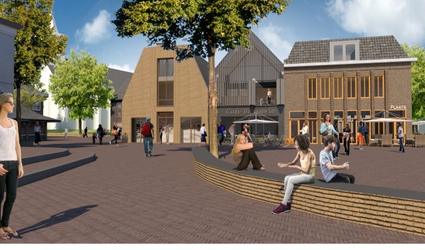 Impressie van de beoogde nieuwbouw op de Groeneplaats.