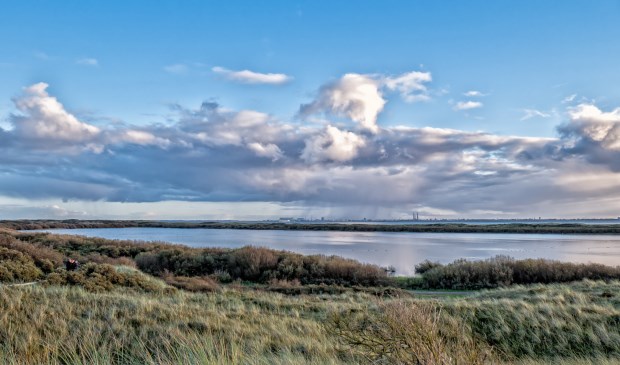Foto van de Horsduintjes met zicht op Den Helder.