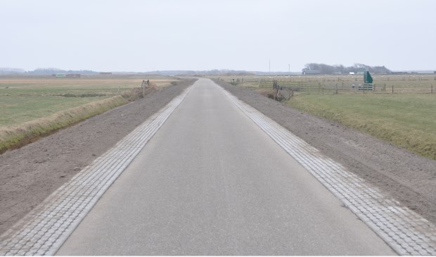 De verbrede Watermolenweg bij Den Hoorn.