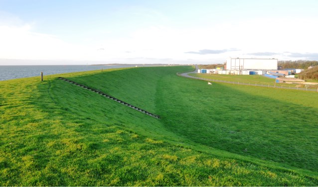 De voorlanddijk bij het NIOZ.