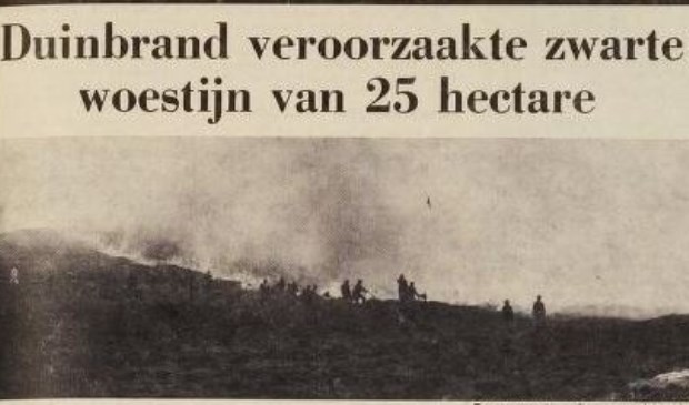 Een grote duinbrand in 1972.