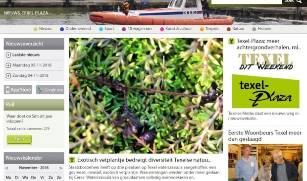 Uitsnede uit de website Texel-Plaza.