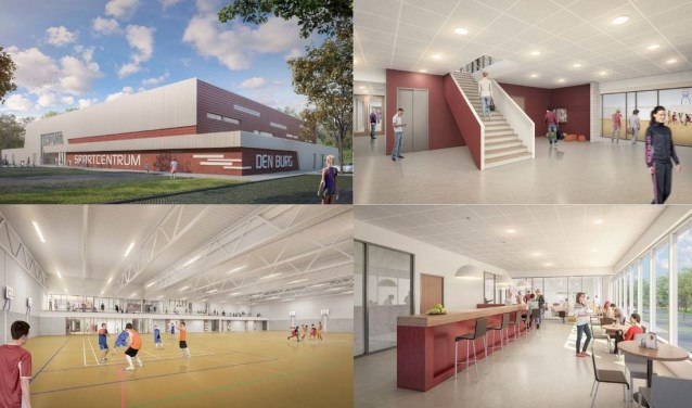 Artist impression van AGS Architects van de nieuwe sporthal.