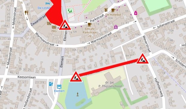 Werkzaamheden aan de Keesomlaan in Den Burg.