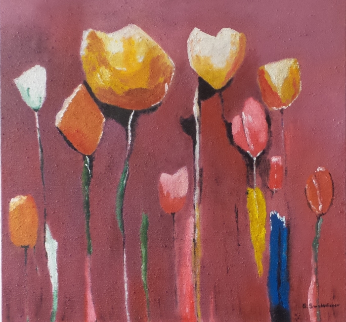 tulpen, acryl, 70x70