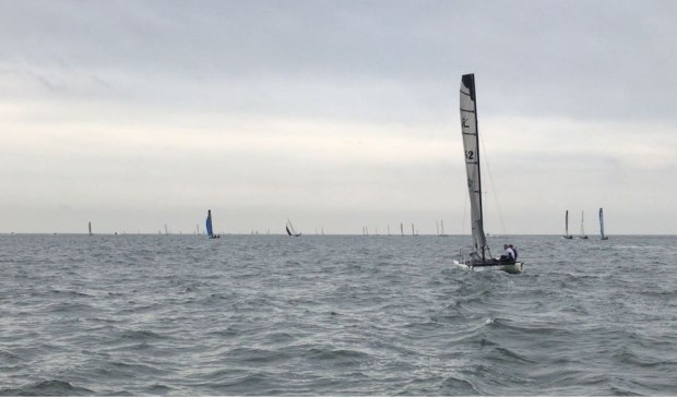 De catamarans op het water.