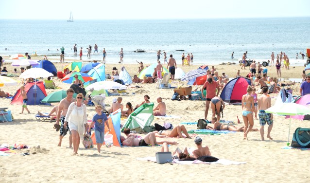 Drukte op het strand