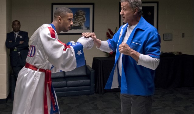 Michael B. Jordan en Sylvester Stallone in Creed 2.