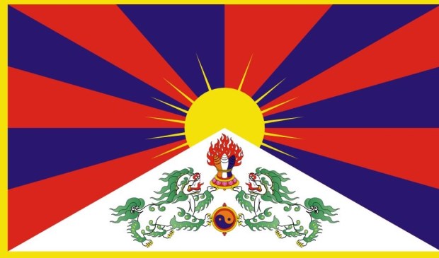 Afbeelding van de Tibetaanse vlag.