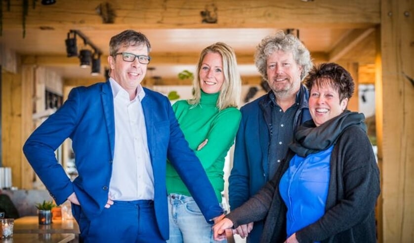 Vlnr Joost Coutinho, Esther Blom, Martin Trap en Inge Veeger-Van Heerwaarden.