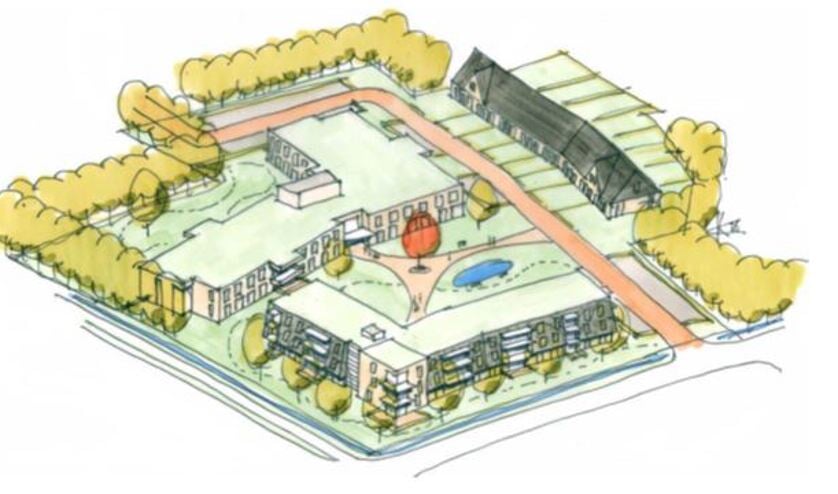 Impressie van de nieuwe wooncomplexen op het Landje van Pelgrim.