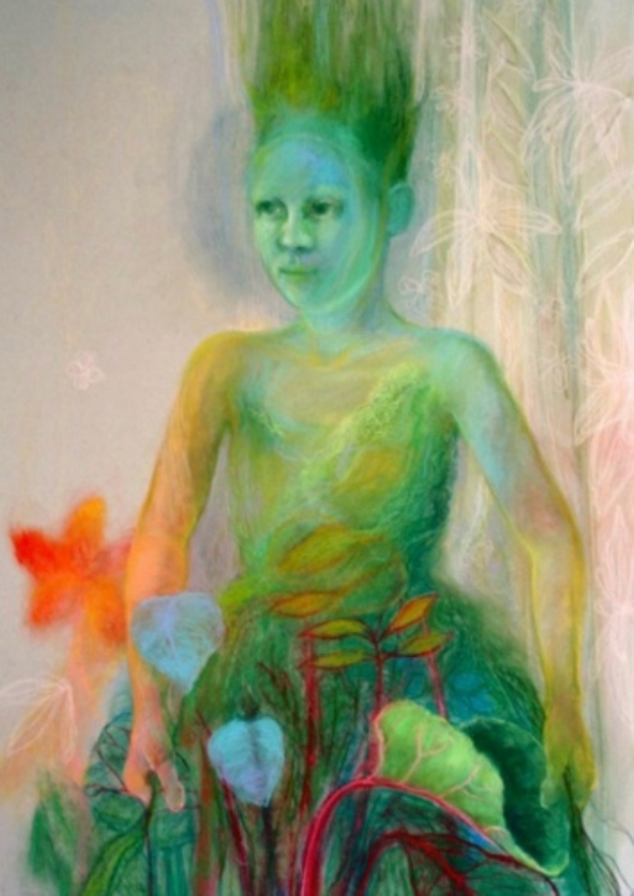 Maartje Strik (pasteltekening) in Galerie Posthuys
