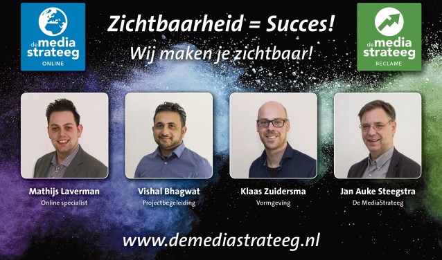 De Mediastrateeg is gevestigd in Burgum en maakt uw onderneming zichtbaar. Zowel op print als online zijn er veel verschillende mogelijkheden.