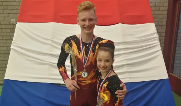 Stefano Tienstra en Danique Wassenaar, tweede op NK acro.
