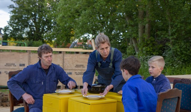 Een scéne uit de openluchtvoorstelling ´De lêste floed´, vanaf 13 juni te zien in Brantgum.