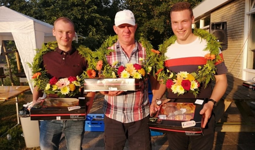 Het winnende partuur Douwe Pieter Kuiper, Pieter Sikkema en Jaap Bergema.