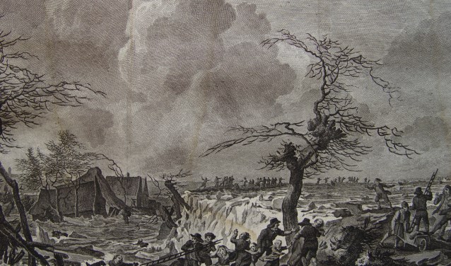 Doorbraak van de Waaldijk bij Doornik-Bemmel in 1799 (foto: Historische Kring Bemmel)