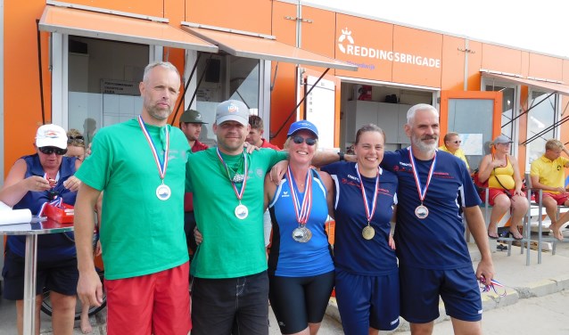Podium surfski-race met Jeroen Koster en Stefan Ubbink. (foto: Robert Hendriks)
