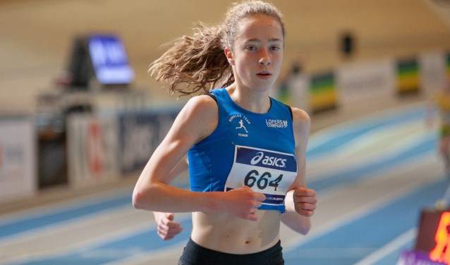 Manjorie tijdens de wedstrijd. (foto: Atletiekunie)