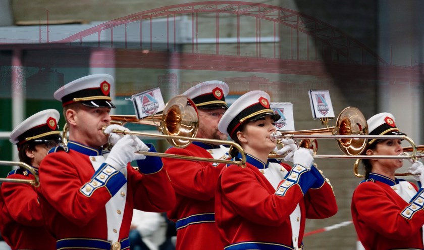 Muzikanten Marchingband Arnhem. (foto: P. Reinders)