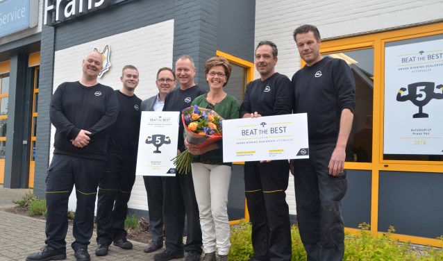 Overhandiging van de Beat the Best Award aan het team van Frans Vos.