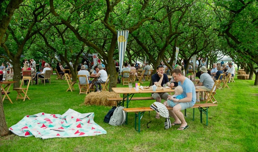 Eten, drinken en muziek in Park Bredelaar. (foto: Walter Sietinga)